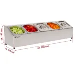 Cuve inox pentru ingrediente 5xGN 16, 825x225x215 mm_img_02