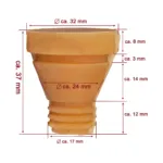 Deget cauciuc deplumator pasari diam. 32 mm, scurt, lungime 37 mm_img_00