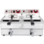 Friteuza electrica profesionala 13+13 litri, 2x5000W, 400V cu robinet_img_01