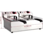 Friteuza electrica profesionala 9+9 litri, 2x3000W, 230V, dimensiuni cos 180x210x110 mm, BTF10B_img_03