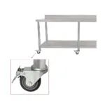 Masa gastro inox cu 6 picioare cu roti si spatar 2000x595x950 mm, 150 kg_img_04
