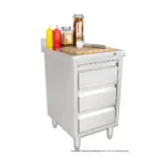 Masa inox tip dulap, 3 sertare, cu rebord, BSS-60A, 500x600x950 mm_img_02