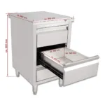 Masa inox tip dulap, 3 sertare, fara rebord, BSS-60, 500x600x850 mm_img_03