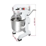 Mixer planetar profesional 30 litri, 1100W, 3 viteze, bol detasabil, alb_img_05