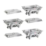 Set 3 Chafing dish profesional inox 2xGN 11, 1xGN12, 2xGN14, pentru mentinere calda_img_00