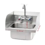 Spalator inox de maini cu robinet 40x40x46 cm, cu spatar 3 laturi, montaj perete_img_01