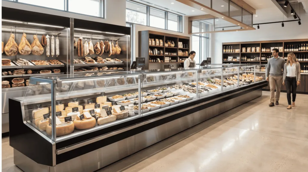 vitrina frigorifica modernă pentru magazin alimentar premium