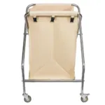 Carucior de rufe pliabil pentru hotel, bej, inox, 62x60x95 cm, capacitate 350 litri_img_01