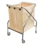 Carucior de rufe pliabil pentru hotel, bej, inox, 62x60x95 cm, capacitate 350 litri_img_03