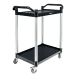 Carucior gastronomic kelner, 80x40x95 cm, 2 polite, aluminiu, plastic_img_02