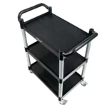 Carucior gastronomic kelner, 80x40x95 cm, 3 polite, aluminiu, plastic_img_03