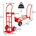 Carucior transport 2in1, magazin, 250 kg, rosu, inaltime 127 cm, latime 53 cm_img_01