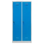 Dulap BHP vestiar 2 usi, 80x50x180 cm, gri corp, albastru front_img_01