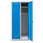 Dulap BHP vestiar 2 usi, 80x50x180 cm, gri corp, albastru front_img_02