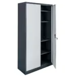 Dulap metalic birou FURVERO, usi pline, 90x40x185 cm, grafit corp gri, front gri_img_03