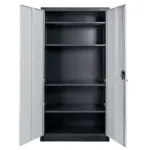 Dulap metalic birou FURVERO, usi pline, 90x40x185 cm, grafit corp gri, front gri_img_04