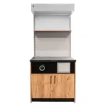 Dulap suport espressor cu topper, 90x63x210 cm, stejar gri_img_01
