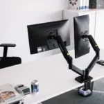 Suport monitor birou FURVERO, 2 brate reglabile, 13-27 inch, gaz, negru_img_17