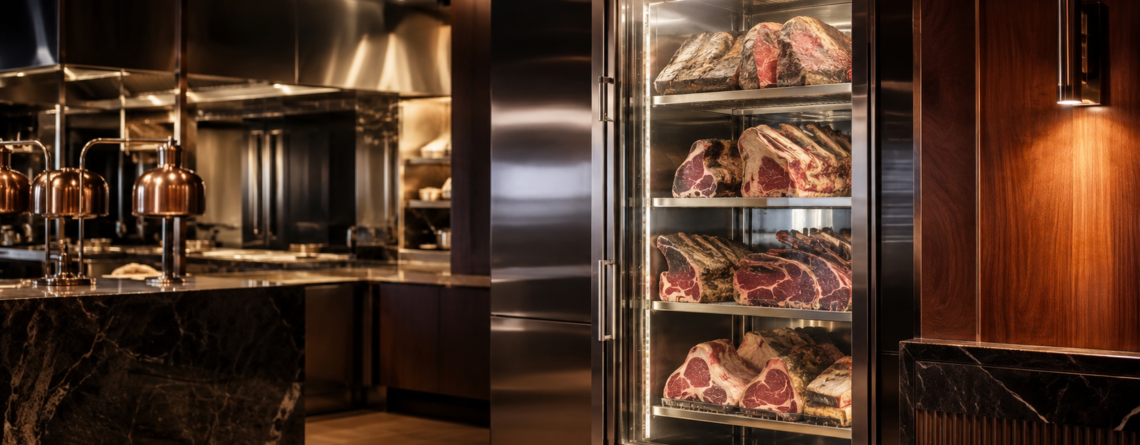 frigider maturare carne pentru dry-aging în restaurant