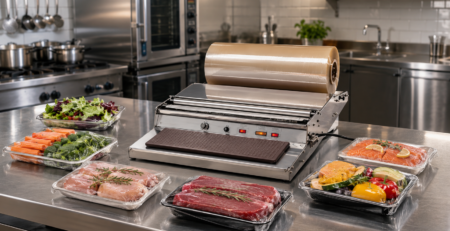 masina de ambalat in folie termocontractibila pentru produse alimentare