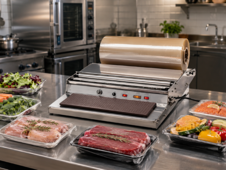 masina de ambalat in folie termocontractibila pentru produse alimentare