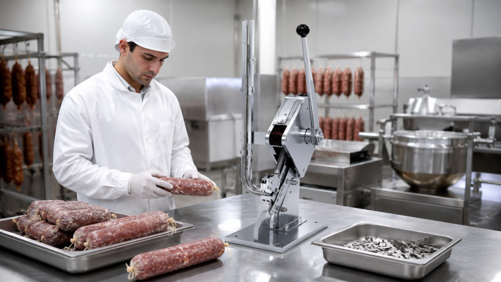 Capsator salam folosit pentru produse din carne în carmangerie