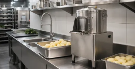 masina de curatat cartofi profesionala in bucatarie HoReCa