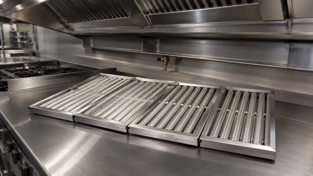 Filtre labirint pentru hotă inox profesională și separator de grăsimi