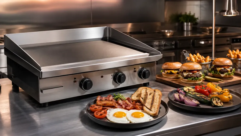 grătar profesional fry top pentru preparate HoReCa rapide