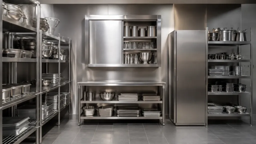 Inox HoReCa pentru raft inox dulap inox si rastel inox in zona de depozitare