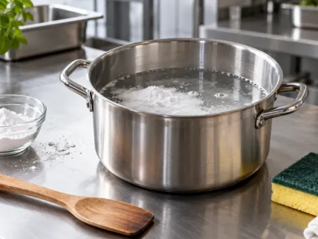 cu ce se curata oala de inox arsa