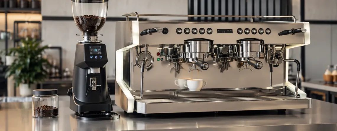 Stație HoReCa cu espressor, râșniță și modul inox pentru cafea