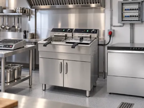Tablou electric și echipamente HoReCa pregătite pentru verificare.