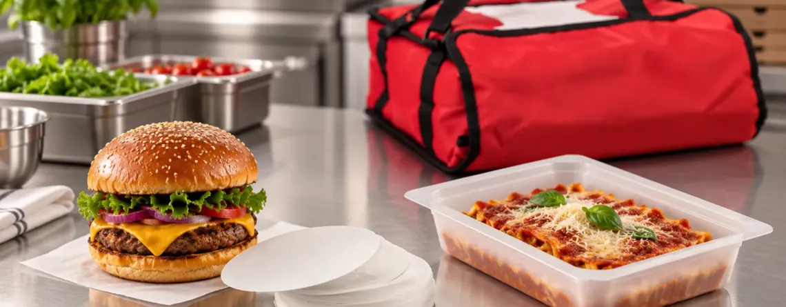 Ambalaje delivery pentru pizza, burger și preparate cu sos