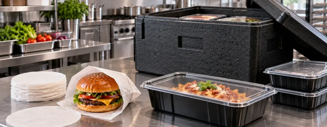 Ambalaje takeaway pentru burger, paste și transport izotermic