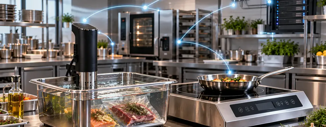 Bucătărie profesională 4.0 cu echipamente digitale din inox