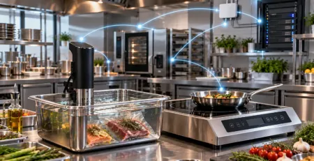 Bucătărie profesională 4.0 cu echipamente digitale din inox