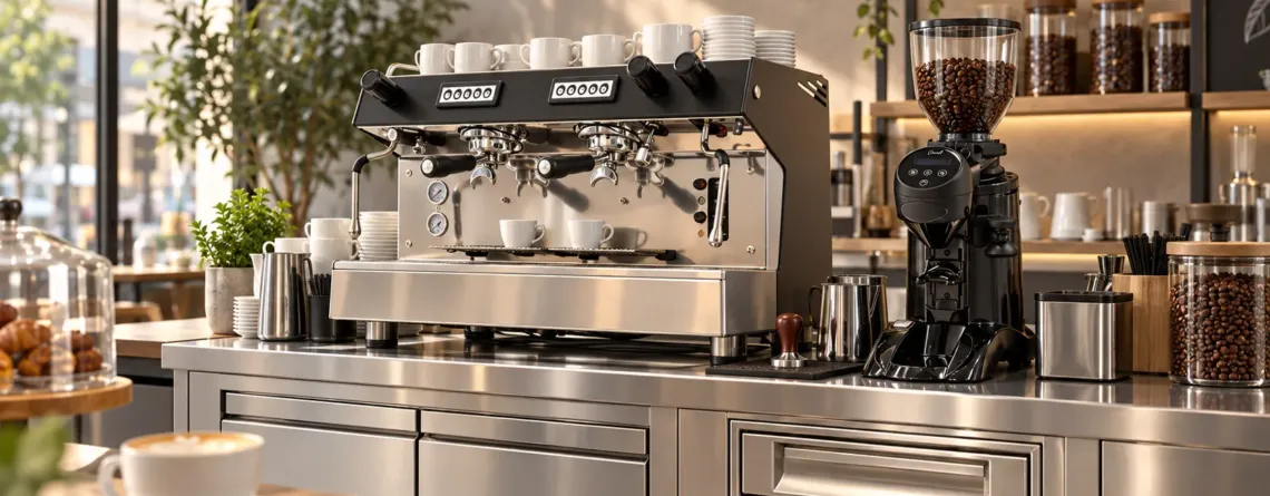 Stație profesională pentru cafea de specialitate într-o cafenea