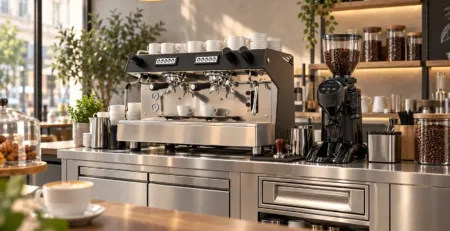 Stație profesională pentru cafea de specialitate într-o cafenea