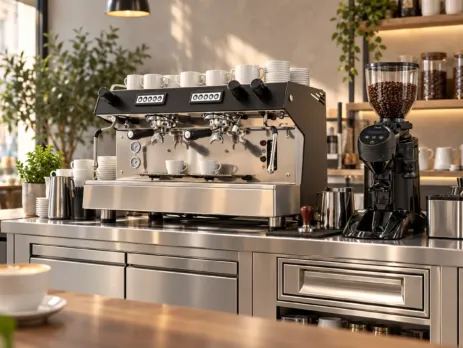 Stație profesională pentru cafea de specialitate într-o cafenea