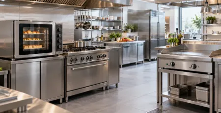 Bucătărie HoReCa cu echipament multifuncțional și utilaje dedicate