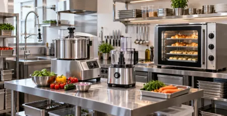 Bucătărie HoReCa cu echipament multifuncțional și utilaje dedicate