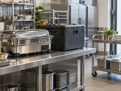 Stație de catering pregătită pentru transport și servire