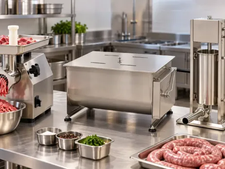 Flux profesional de pregătire a cărnii cu utilaje din inox