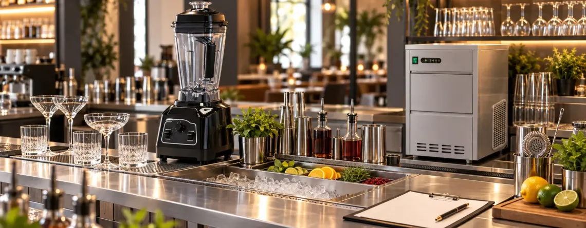 Stație de bar organizată pentru meniu de cocktailuri