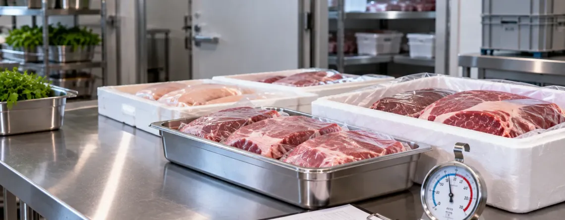 Recepție carne refrigerată într-un restaurant