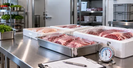 Recepție carne refrigerată într-un restaurant