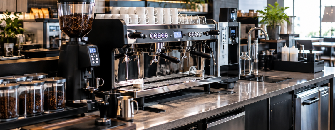 automatizare cafea HoReCa într-o stație profesională organizată