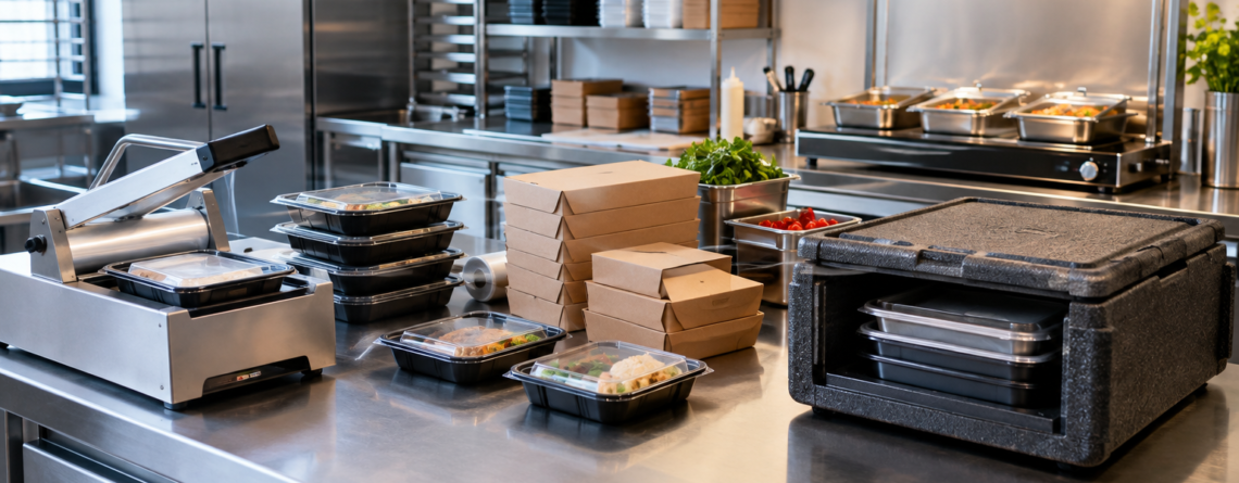 Stație HoReCa cu echipamente takeaway pentru ambalare și păstrare termică