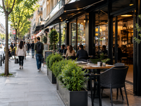 locație restaurant analizată într-o zonă urbană cu trafic pietonal, acces vizibil și front comercial activ